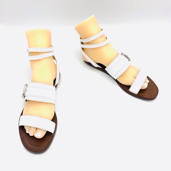 Via Spiga Shoes - Via Spiga Sedana White Leather Sandals Sz 9M